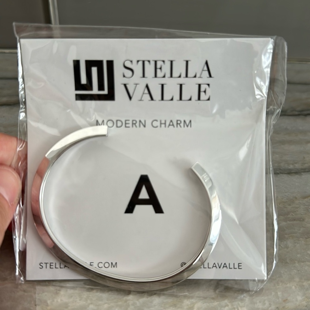 Stella Valle Initial A Silver Cuff Bracelet *NWT*